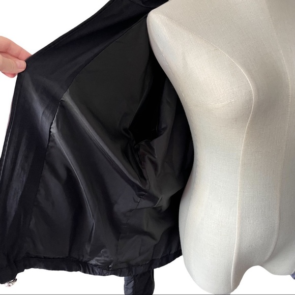 Tattoo black grey white  striped lined hooded spring fall jacket - Picture 6 of 10